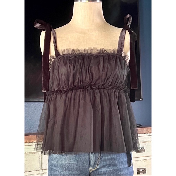 Anthropologie Tops - Anthropologie Tulle Babydoll Tank Top XS